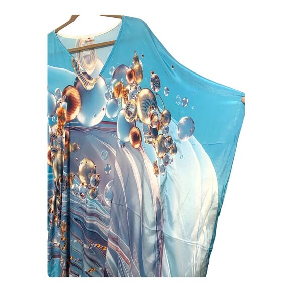 Silk Kaftan Kimono Made in India Free size up to XL beautiful !, - Picture 6 of 10